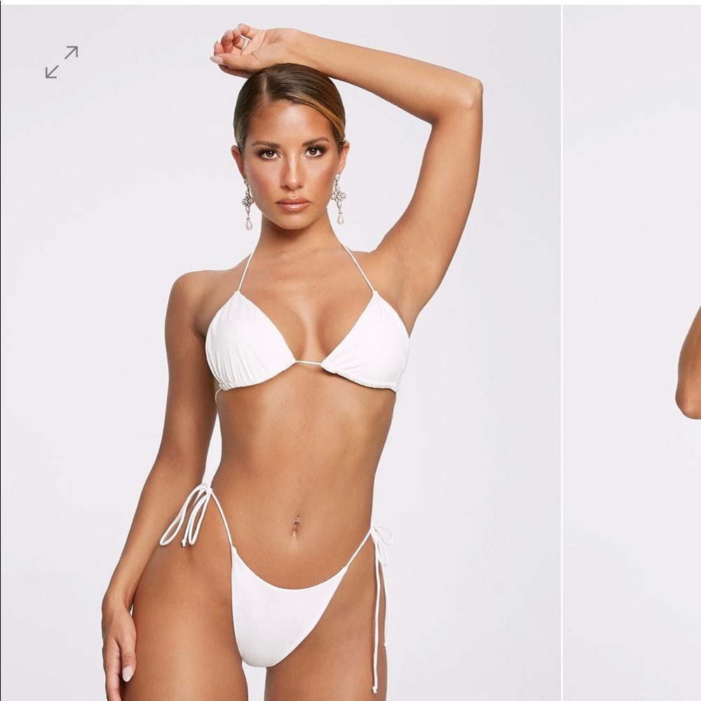 Meshki Amalia String Bikini Bottoms - White